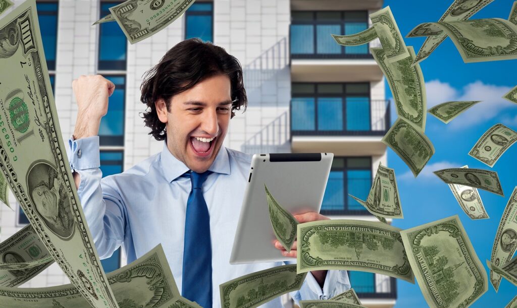 Earn Cash on the Side Taking Simple Online Surveys 1 man, money, tablet